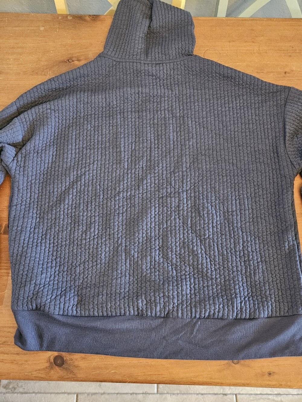 RBX Womens Cable Knit Look Hoodie Sweatshirt Blue XXL - Picture 9 of 9